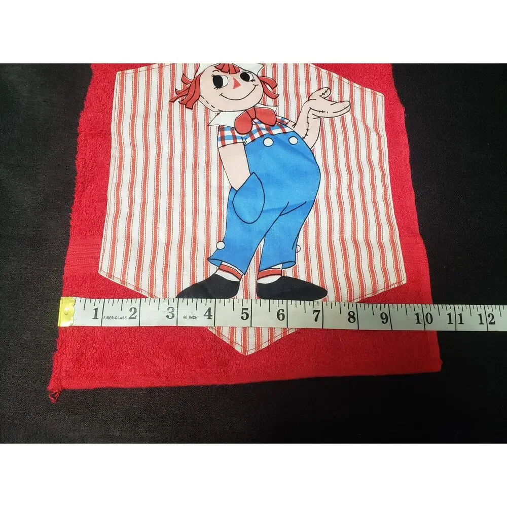 Raggedy Ann & Andy Red Baby Bib | Ties in the Back | Towel Terry Cloth Material